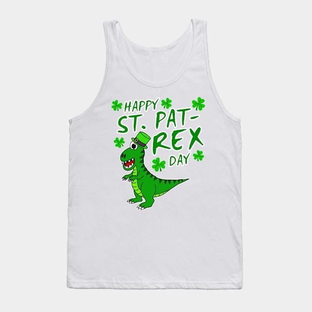 Happy St. Pat-Rex Day Dinosaur St. Patrick's Day 2022 Tank Top by doodlerob